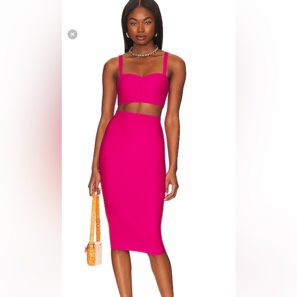 Superdown Fuchsia Pencil Skirt top set!